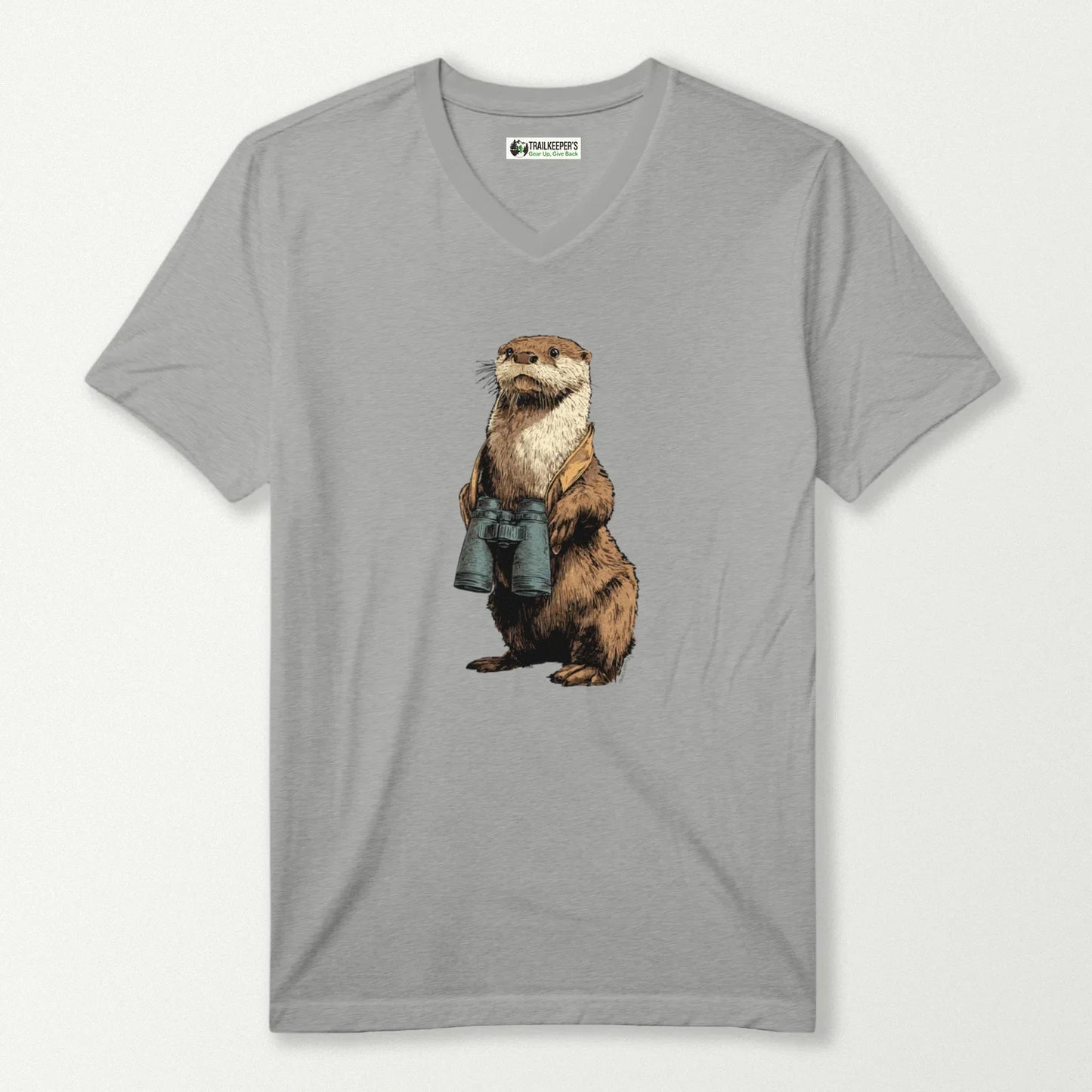 Otter Bird Watcher V-Neck T-Shirt