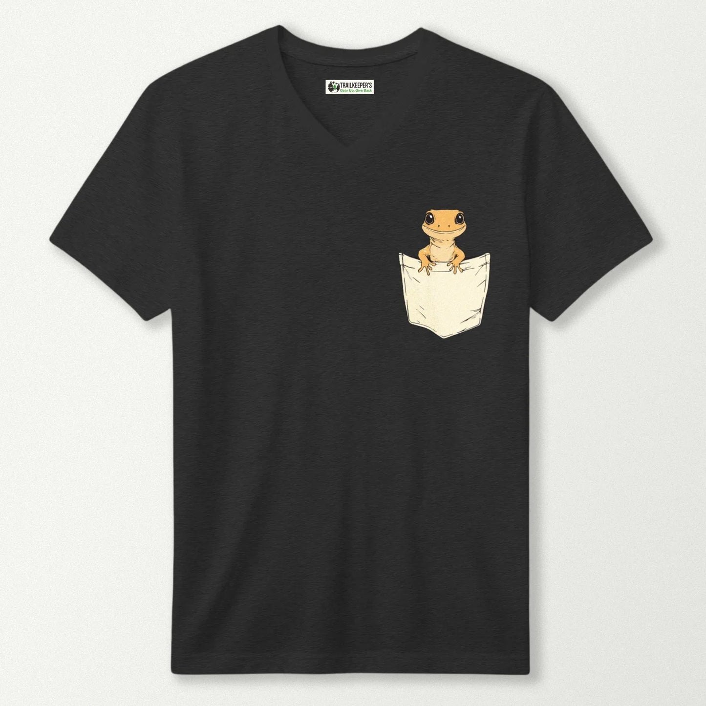 Salamander In Pocket V-Neck T-Shirt