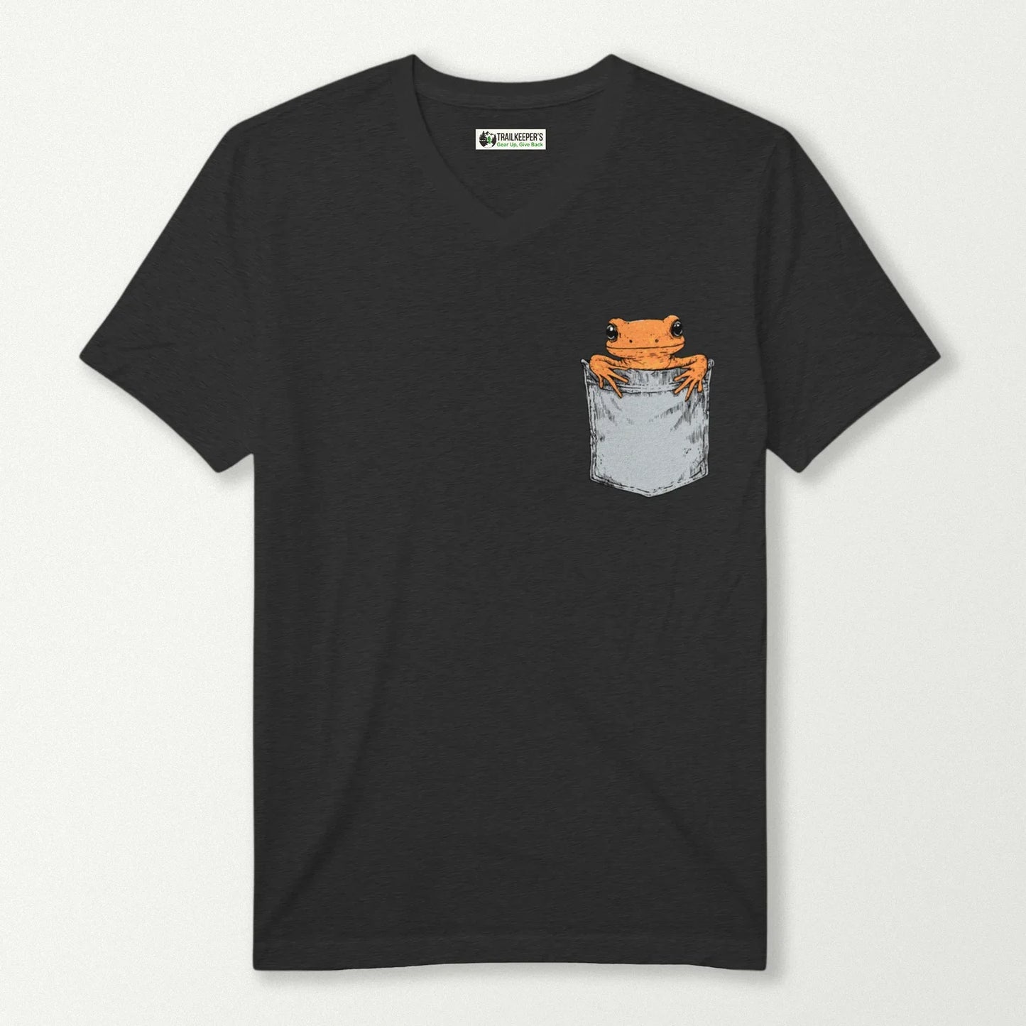 Salamander In Pocket V-Neck T-Shirt