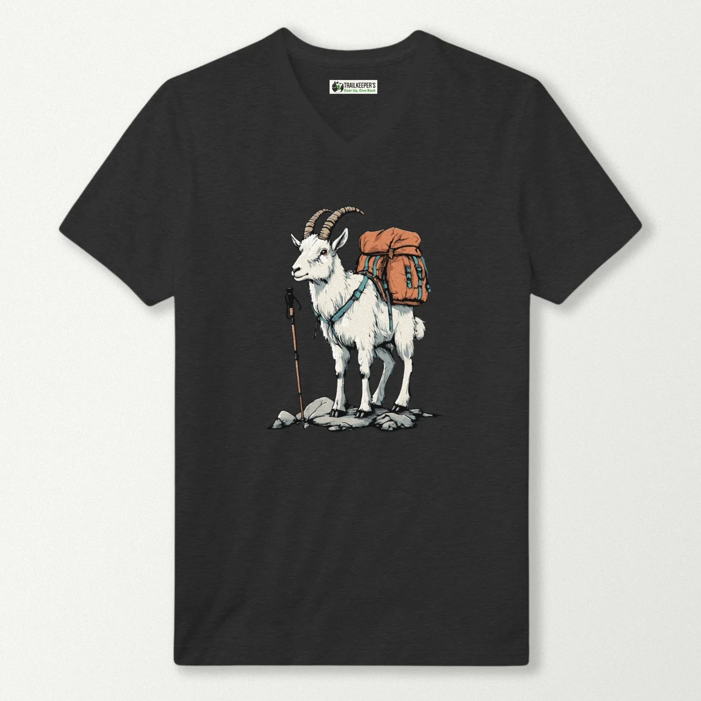 Mountain Goat Backpacker V-Neck T-Shirt