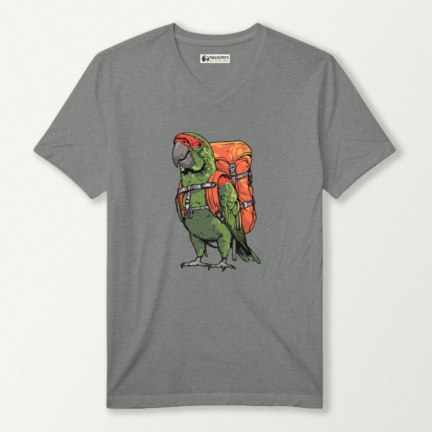 Thick-billed Parrot Backpacker V-Neck T-Shirt