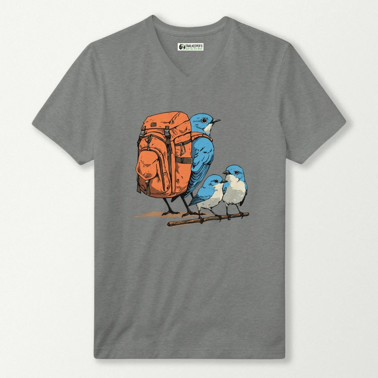Bluebird Backpacker Family V-Neck T-Shirt