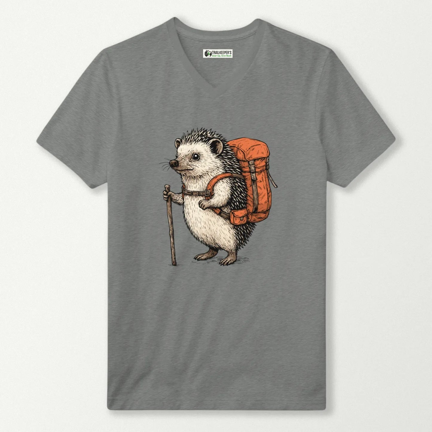 Hedgehog Backpacker V-Neck T-Shirt