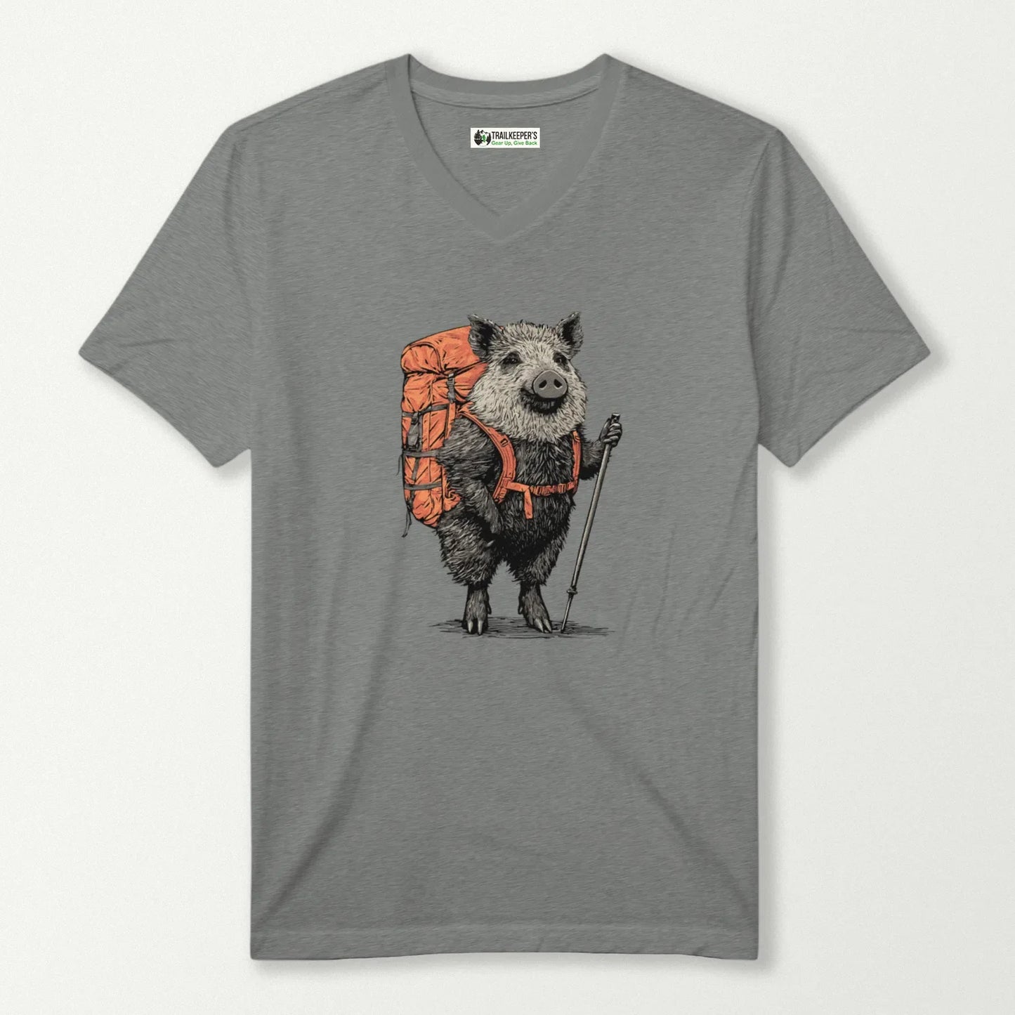 Wild Boar Backpacker V-Neck T-Shirt