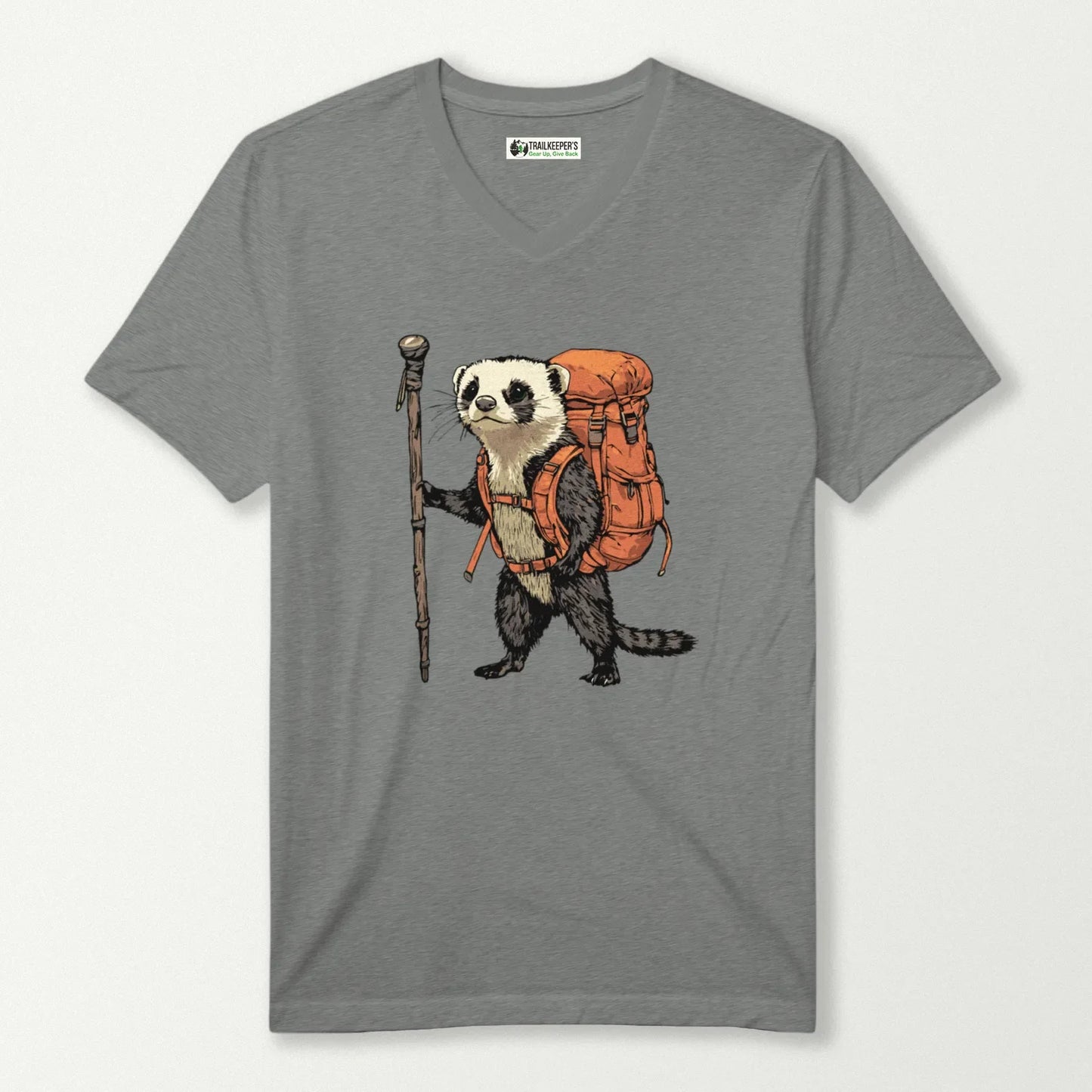 Ferret Backpacker V-Neck T-Shirt