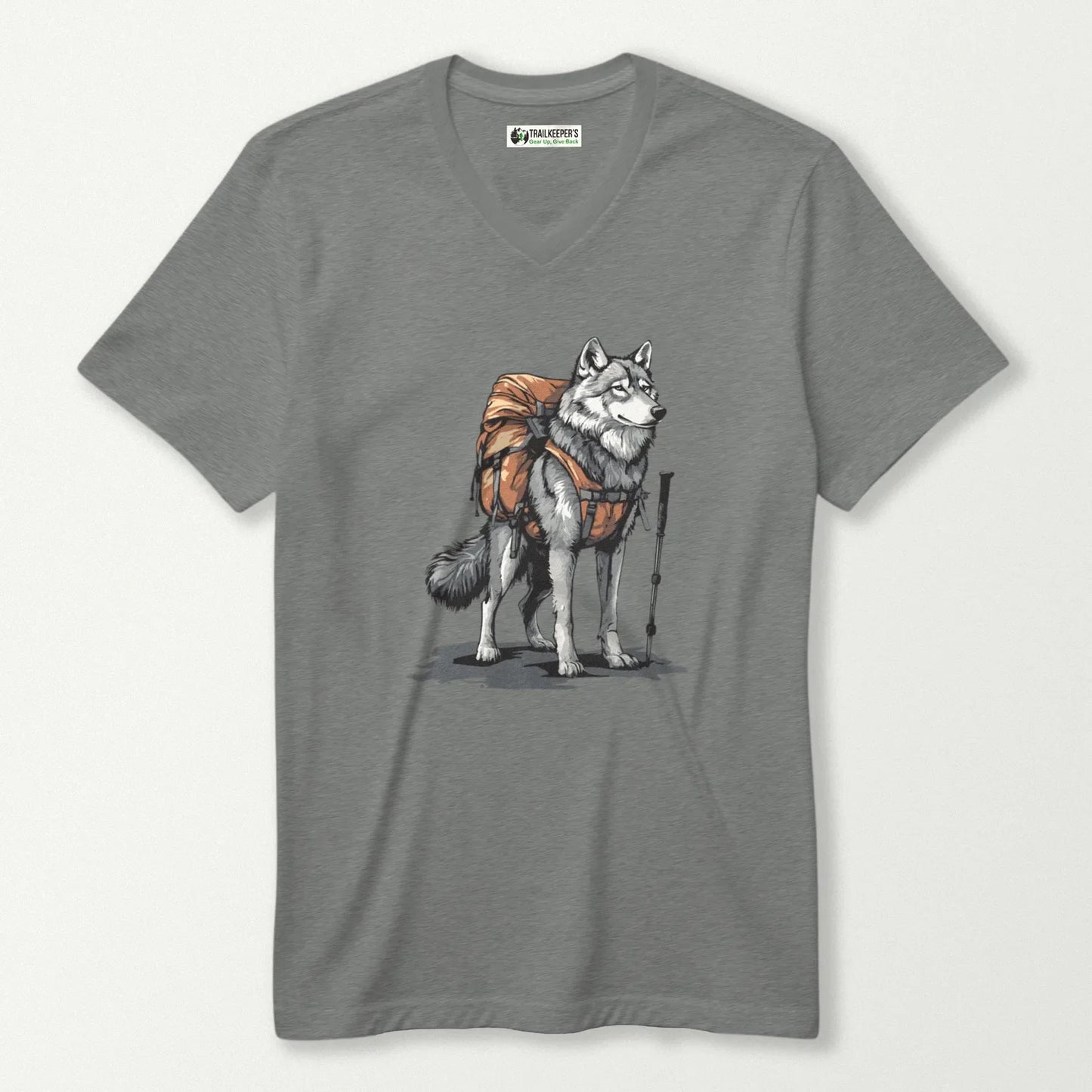 Wolf Backpacker V-Neck T-Shirt