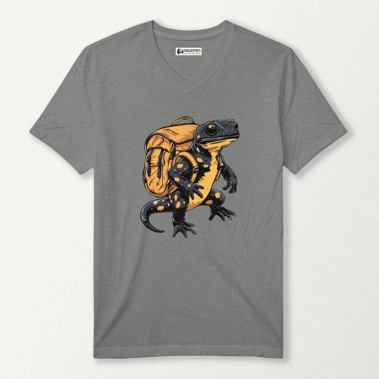 Yellow Spotted Gecko Backpacker V-Neck T-Shirt