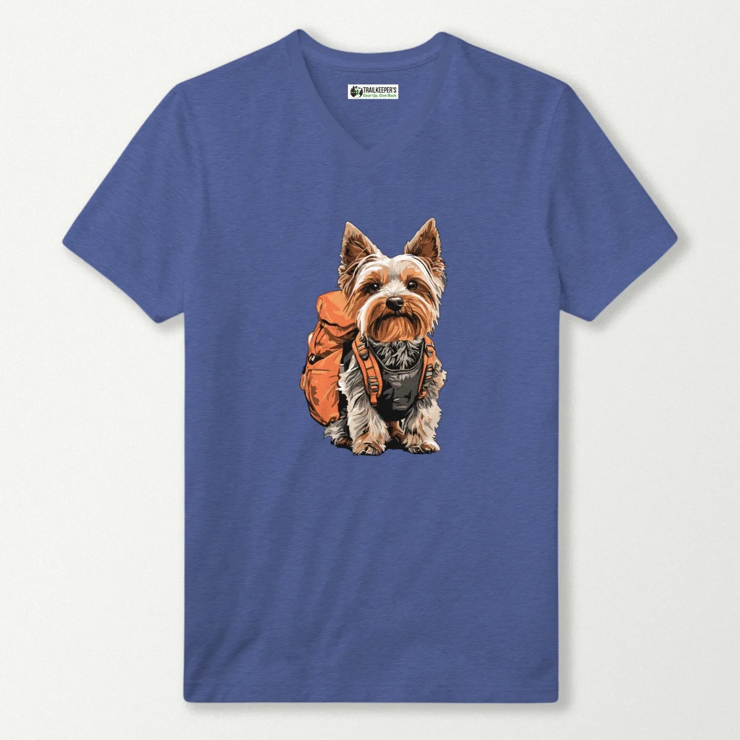 Yorkie Backpacker V-Neck T-Shirt