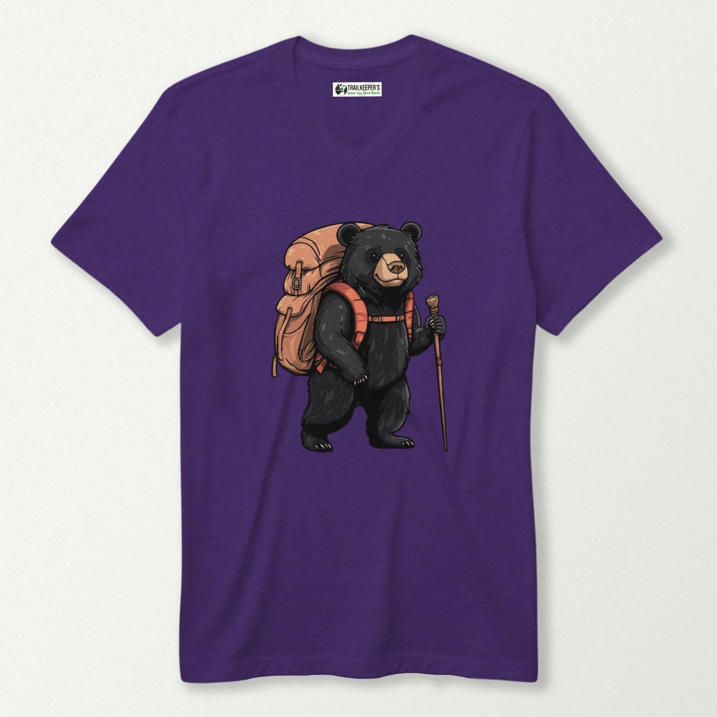 Black Bear Backpacker V-Neck T-Shirt