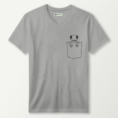 Gecko In Pocket V-Neck T-Shirt