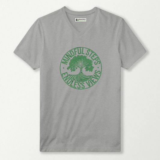 Mindful Steps, Endless Views V-Neck T-Shirt