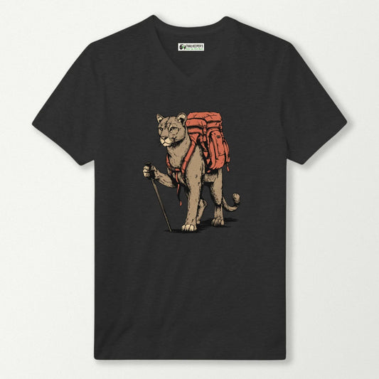 Mountain Lion Backpacker V-Neck T-Shirt