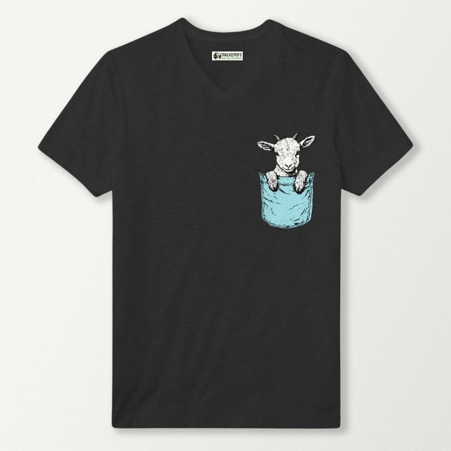 Lamb In Pocket V-Neck T-Shirt