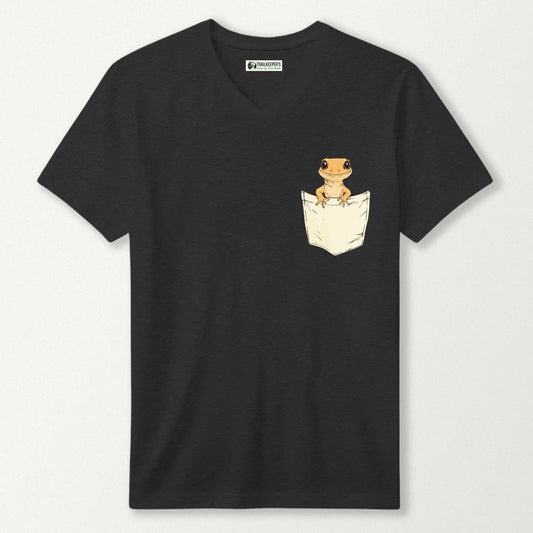 Salamander In Pocket V-Neck T-Shirt