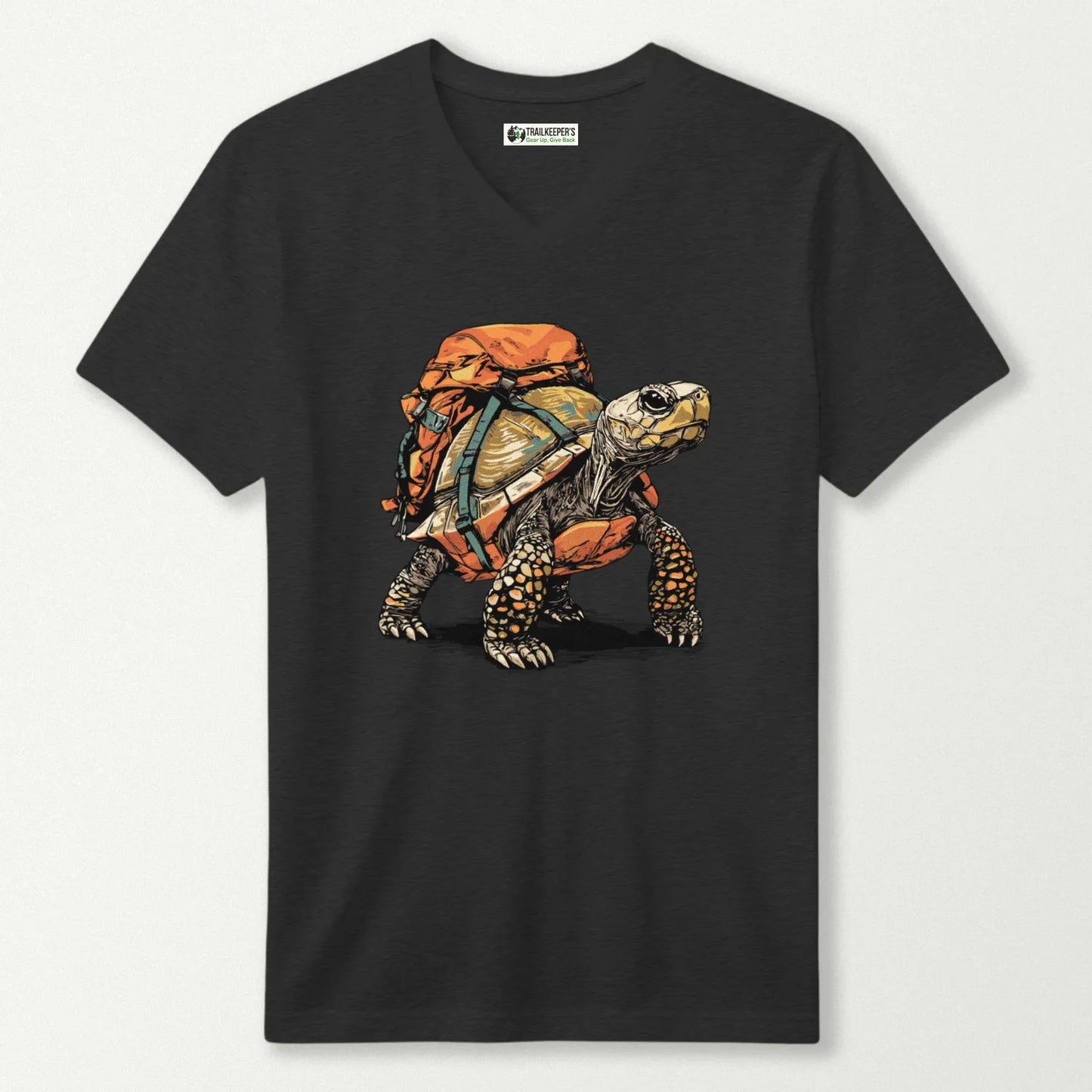Tortoise Backpacker V-Neck T-Shirt