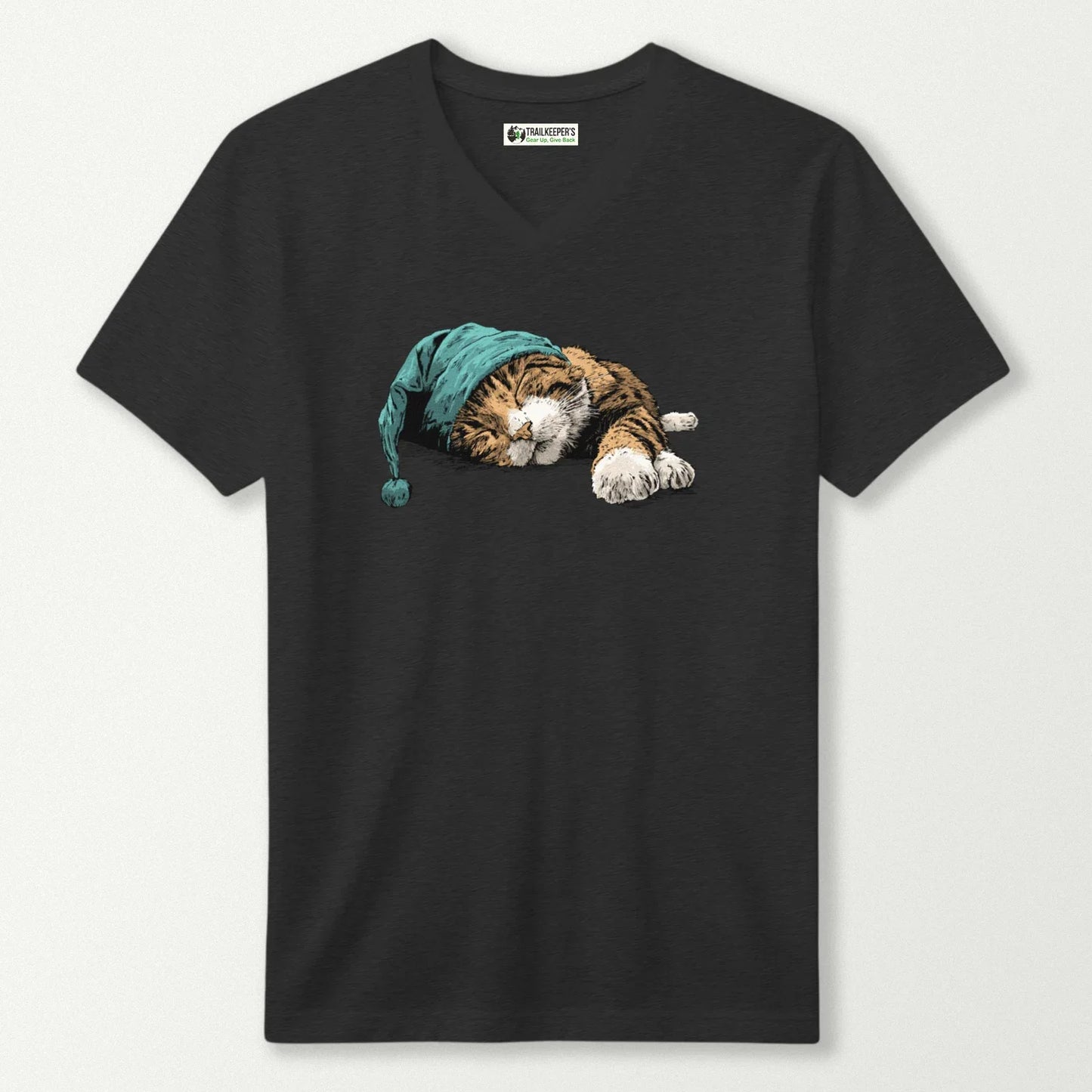 Cat Sleeper V-Neck T-Shirt