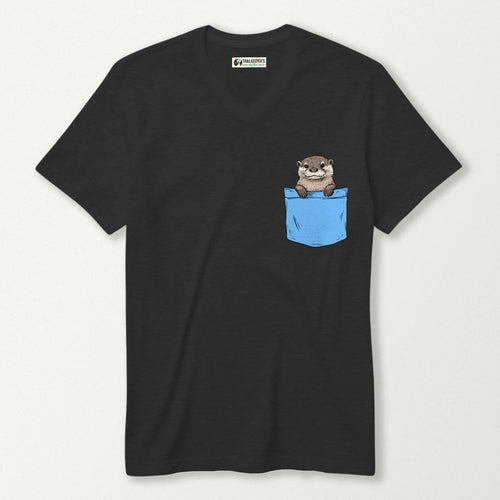 Otter In Pocket V-Neck T-Shirt