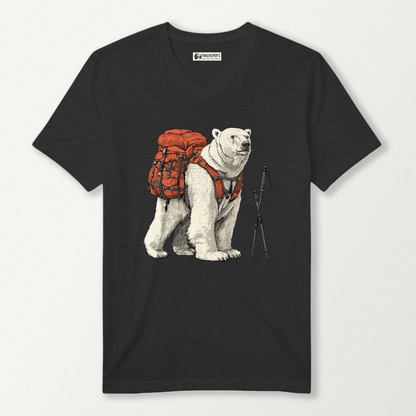 Polar Bear Backpacker V-Neck T-Shirt