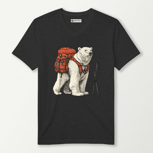 Polar Bear Backpacker V-Neck T-Shirt