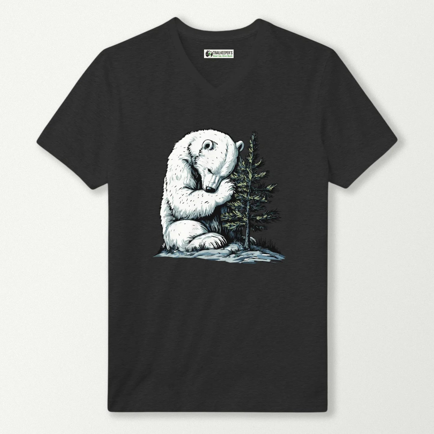 Polar Bear Tree Hugger V-Neck T-Shirt