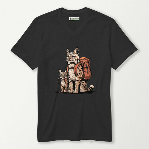 Bobcat Backpacker Family V-Neck T-Shirt