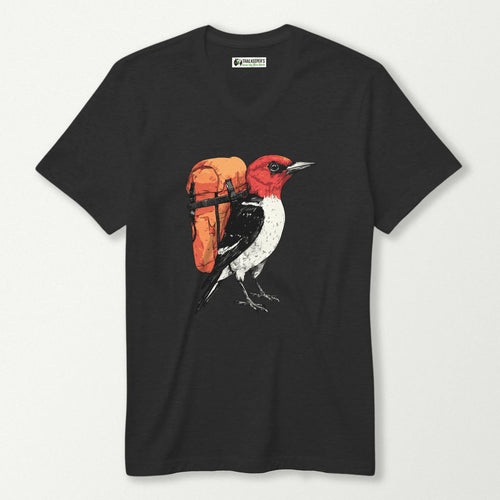 Red-headed Woodpecker Backpacker V-Neck T-Shirt
