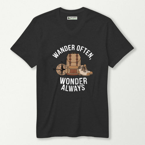 Wander Often, Wonder Always V-Neck T-Shirt