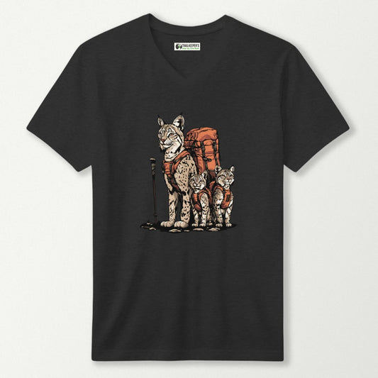 Bobcat Backpacker Family V-Neck T-Shirt