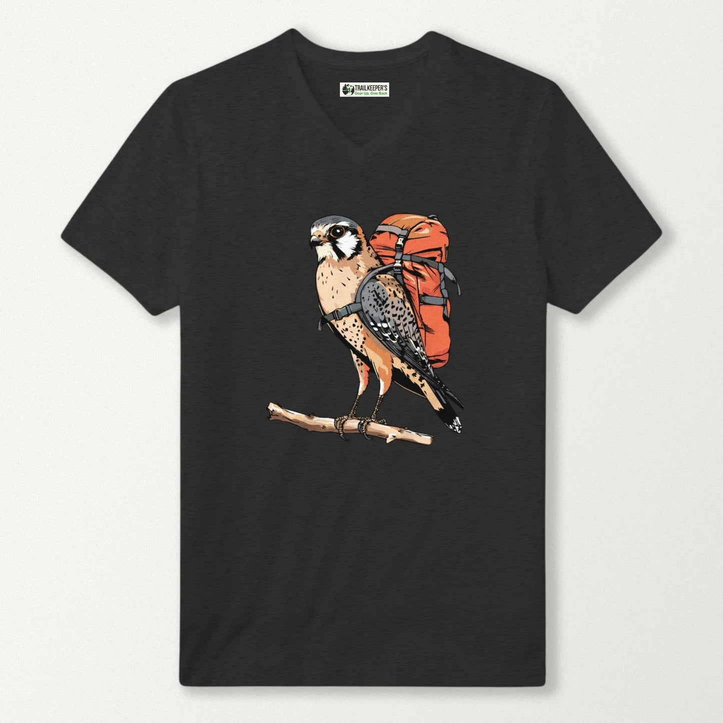 American Kestrel Backpacker V-Neck T-Shirt