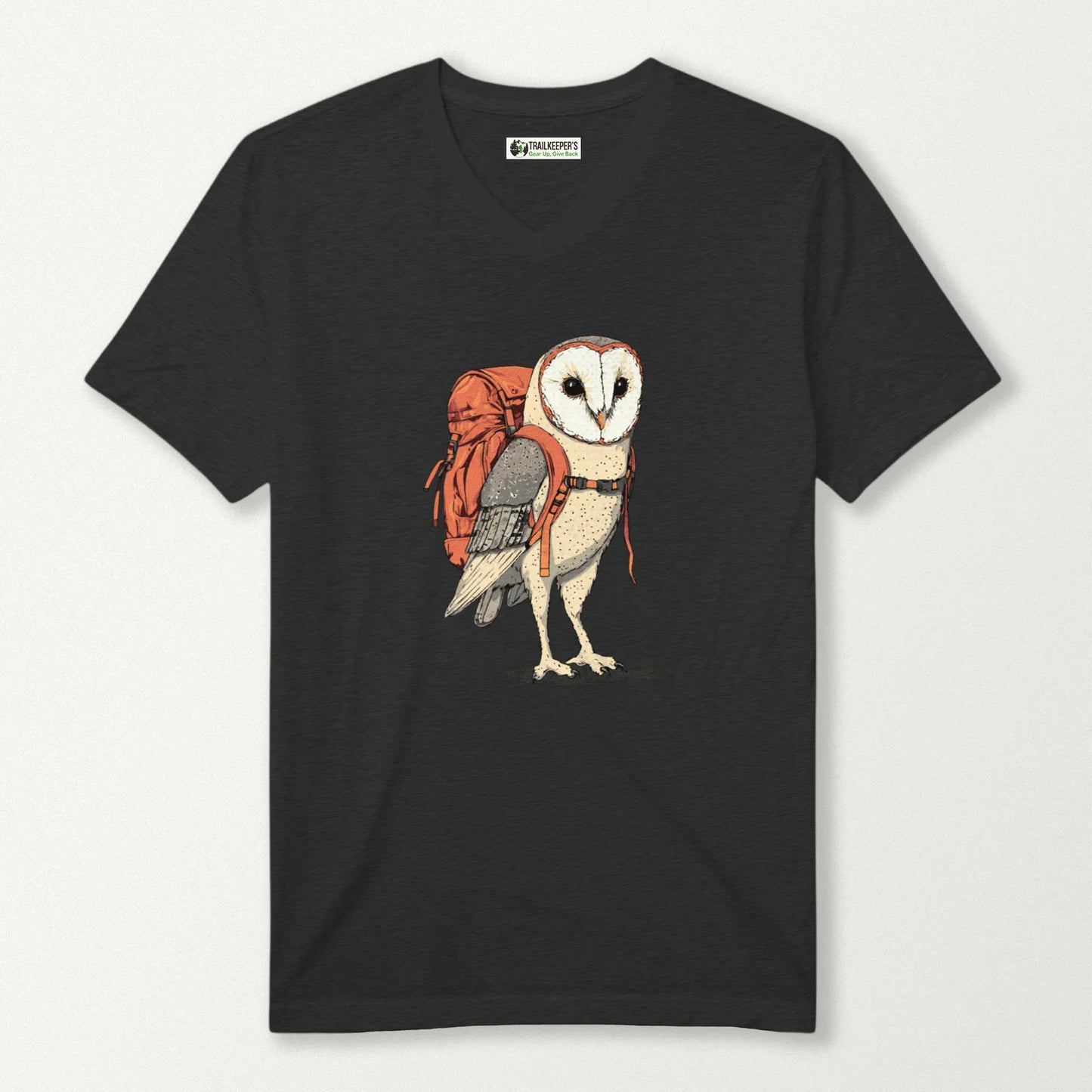 Barn Owl Backpacker V-Neck T-Shirt