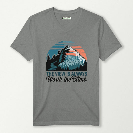The View Is Always Worth The Climb V-Neck T-Shirt