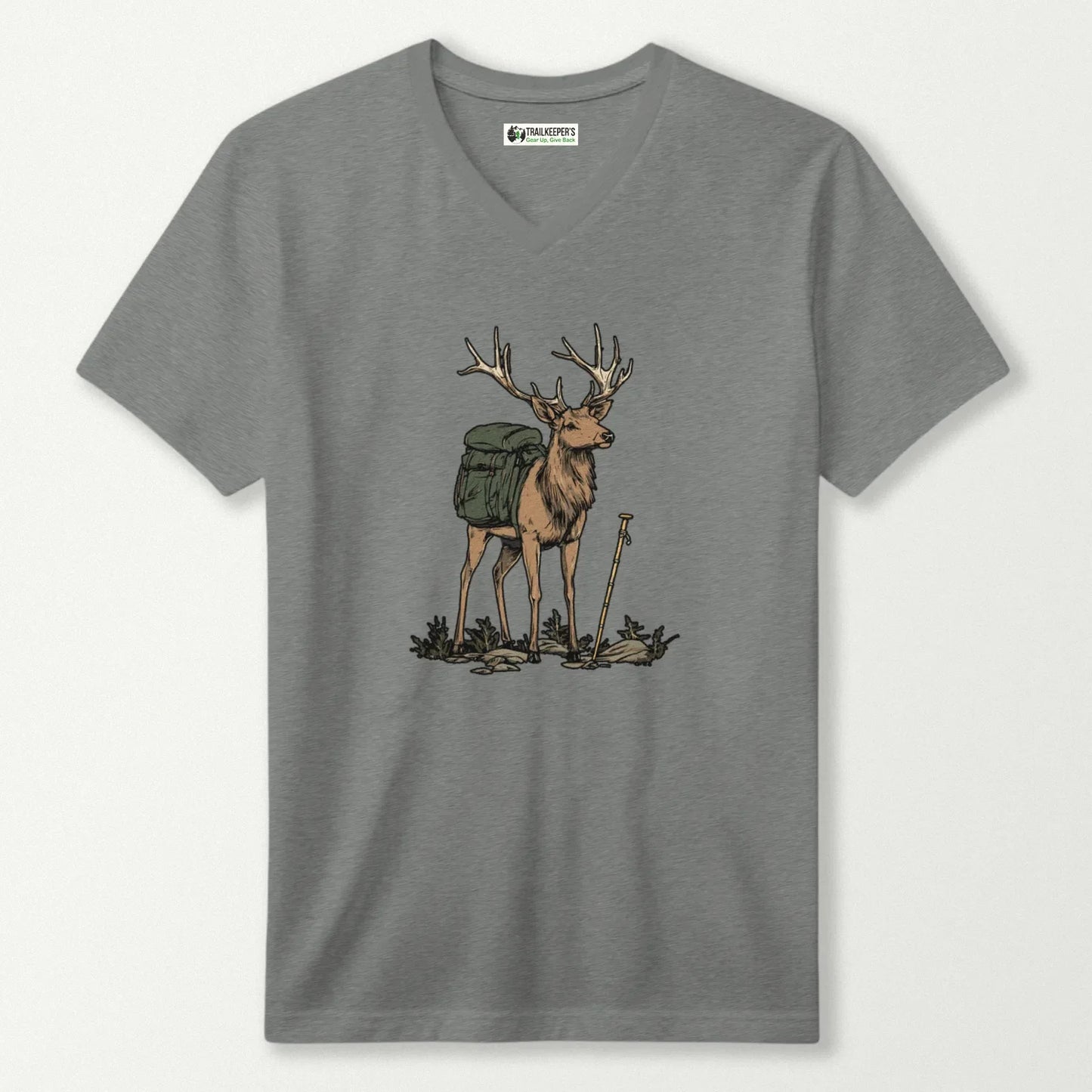 Stag Backpacker V-Neck T-Shirt