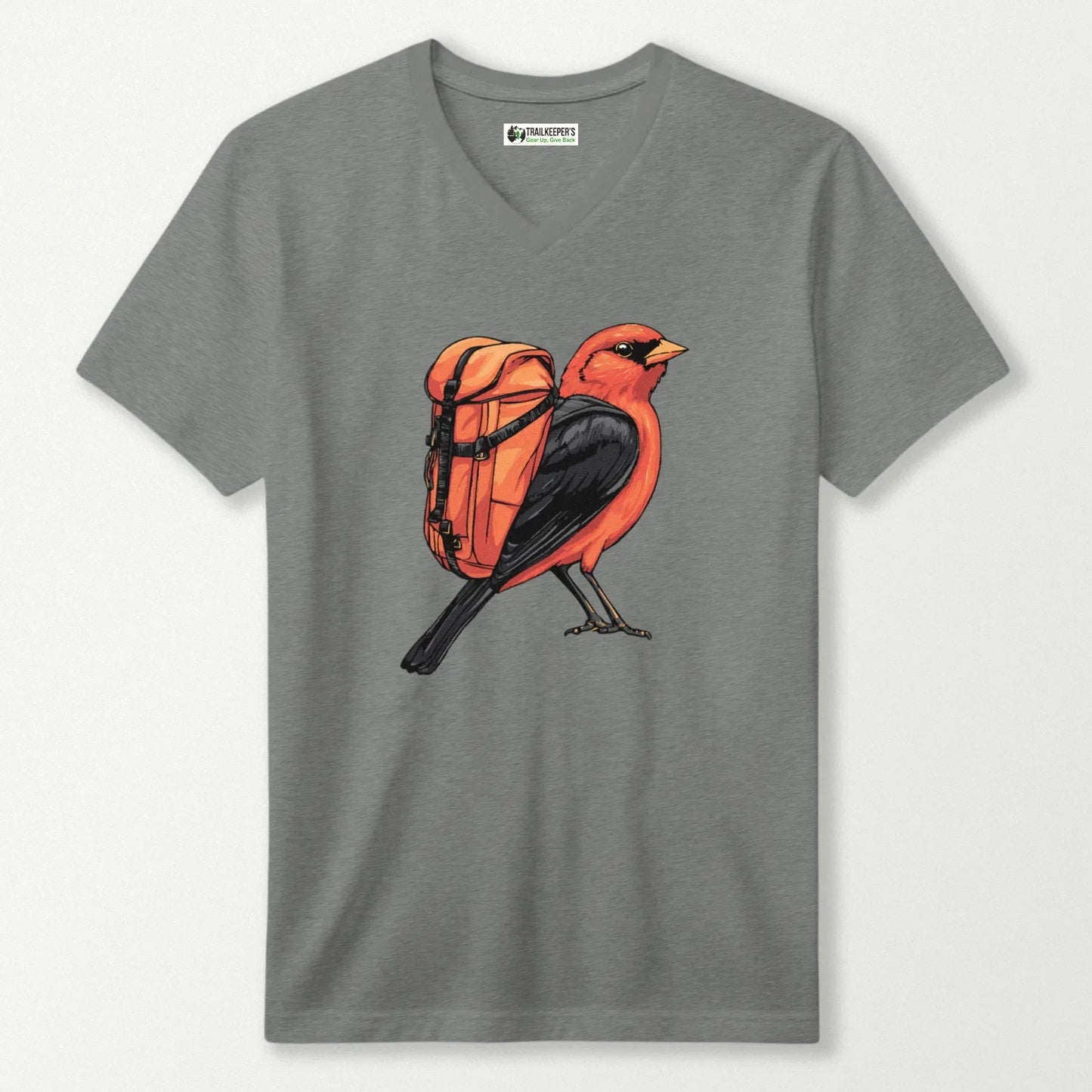 Scarlet Tanager Backpacker V-Neck T-Shirt