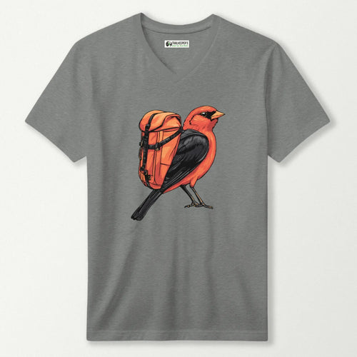 Scarlet Tanager Backpacker V-Neck T-Shirt