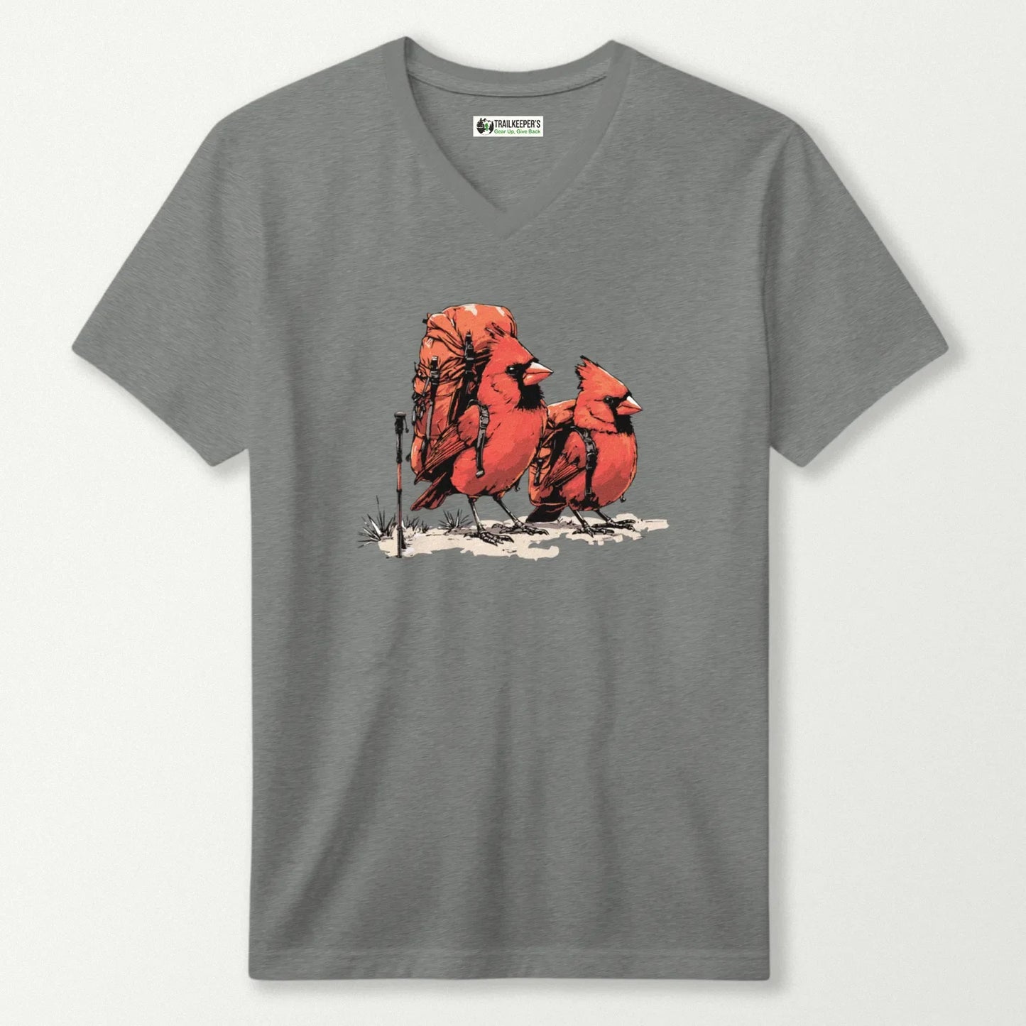 Cardinal Backpacker Buddies V-Neck T-Shirt