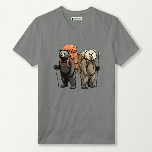 Bear Backpacker Buddies V-Neck T-Shirt
