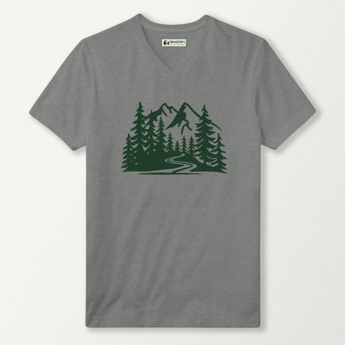 Mountain Forest Trail V-Neck T-Shirt