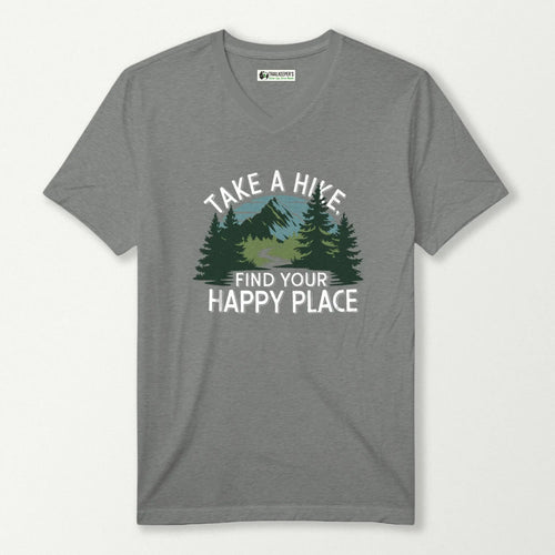 Take A Hike, Find Your Happy Place V-Neck T-Shirt