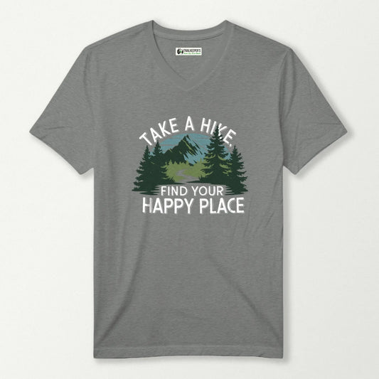 Take A Hike, Find Your Happy Place V-Neck T-Shirt