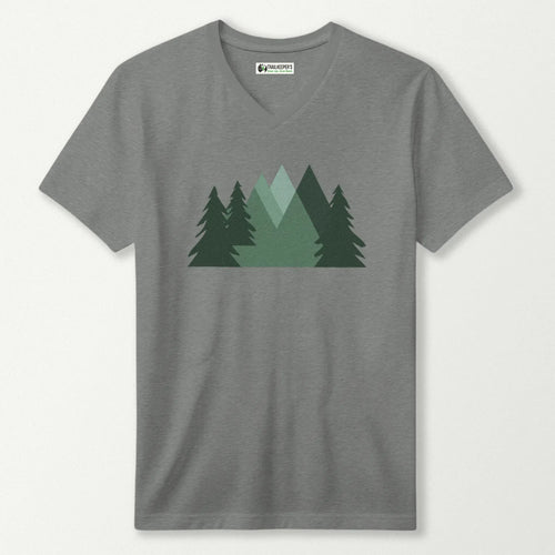 Forest & Mountains Silhouette V-Neck T-Shirt