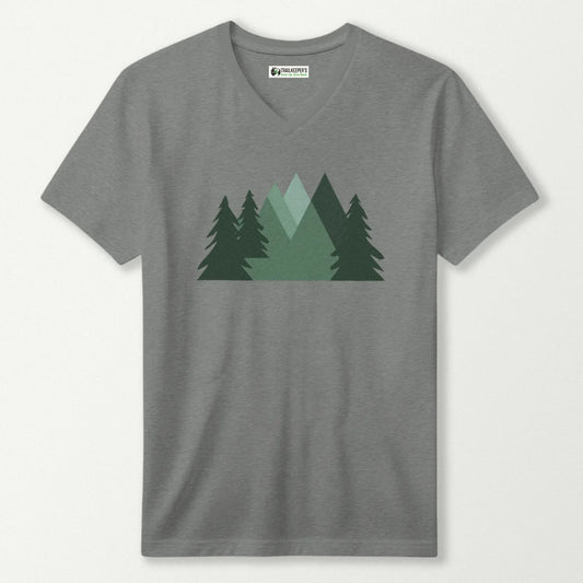Forest & Mountains Silhouette V-Neck T-Shirt