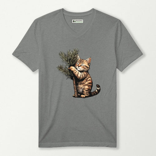 Cat Tree Hugger V-Neck T-Shirt