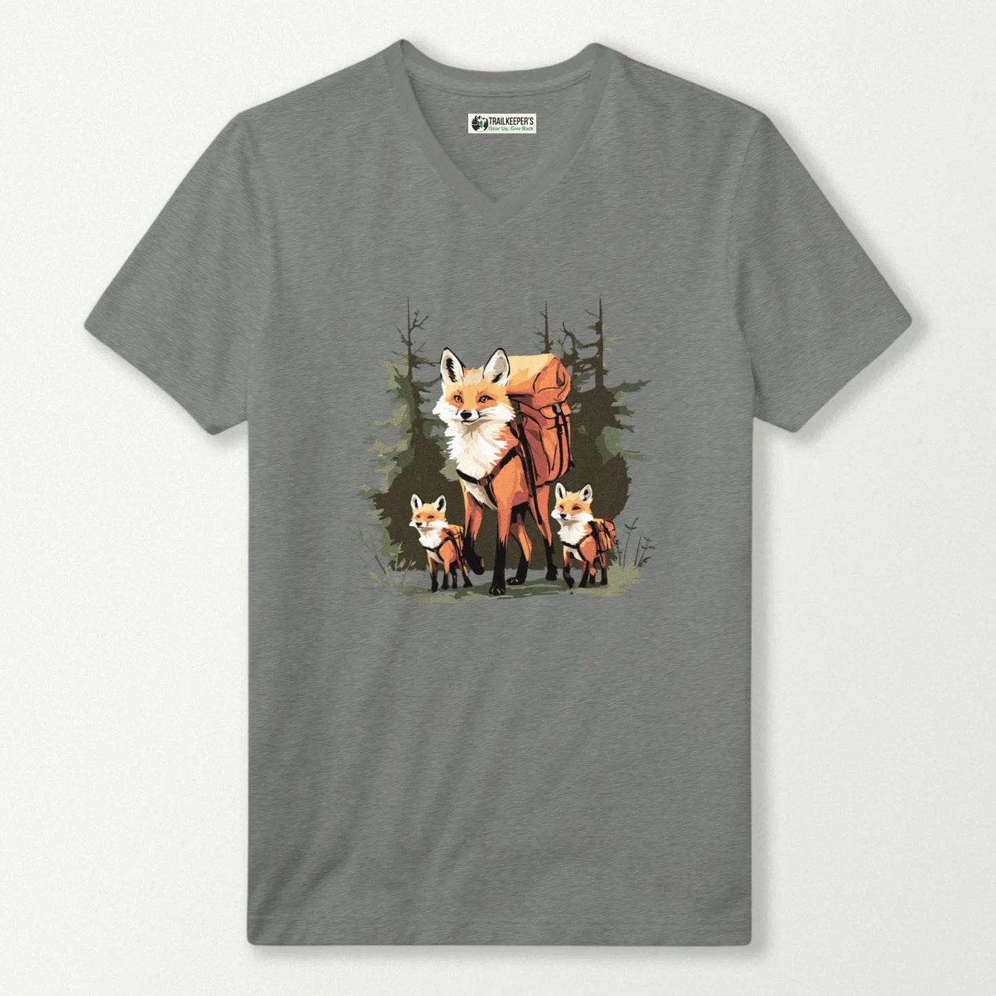 Fox Backpacker Family V-Neck T-Shirt