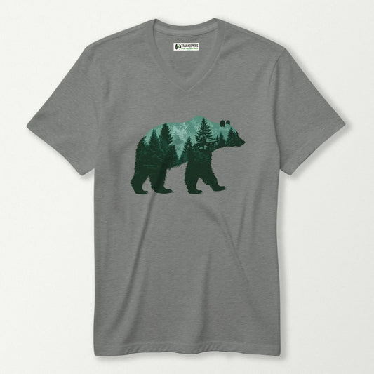 Forest Bear V-Neck T-Shirt