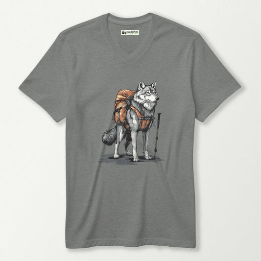 Wolf Backpacker V-Neck T-Shirt