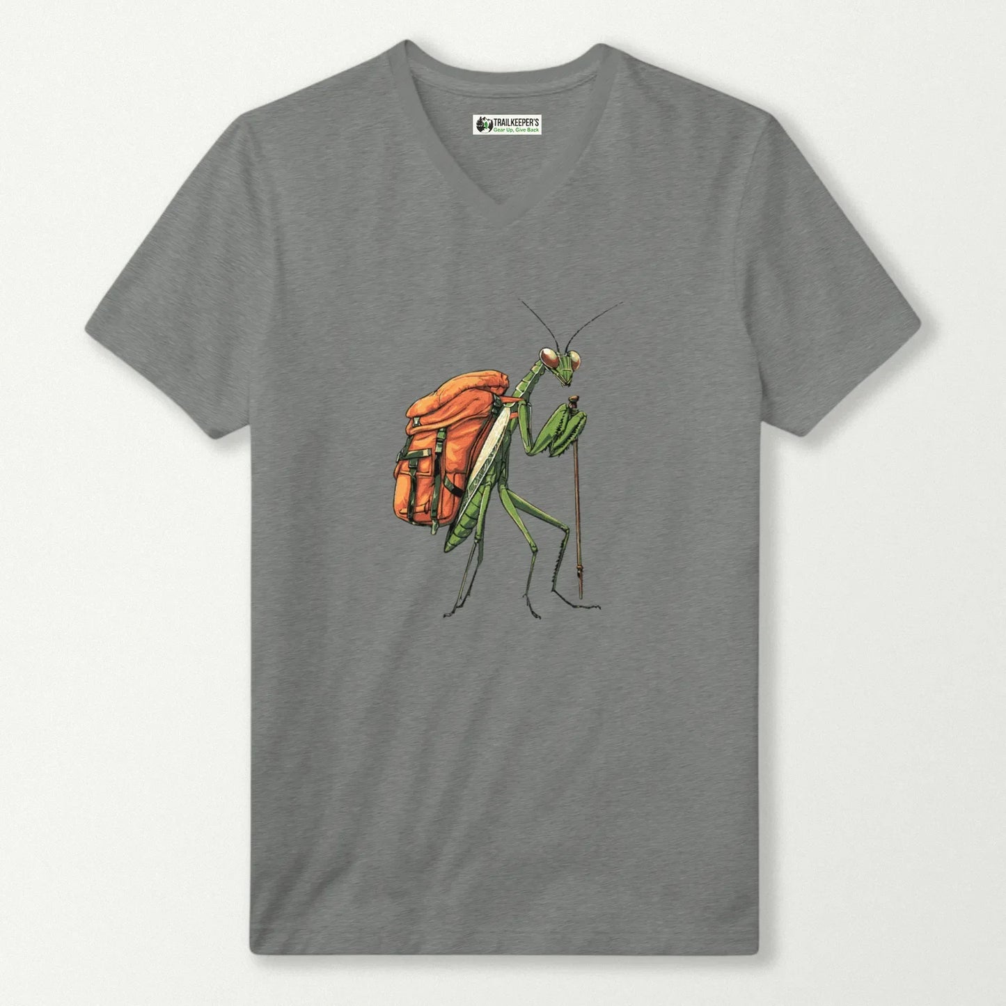 Preying Mantis Backpacker V-Neck T-Shirt