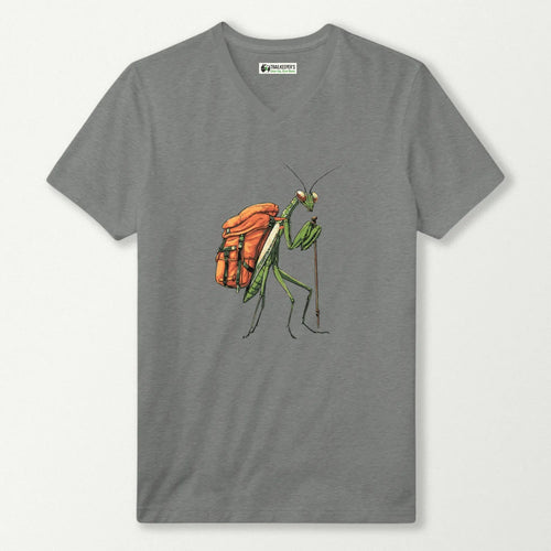 Preying Mantis Backpacker V-Neck T-Shirt