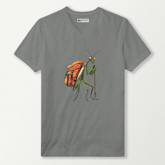 Preying Mantis Backpacker V-Neck T-Shirt