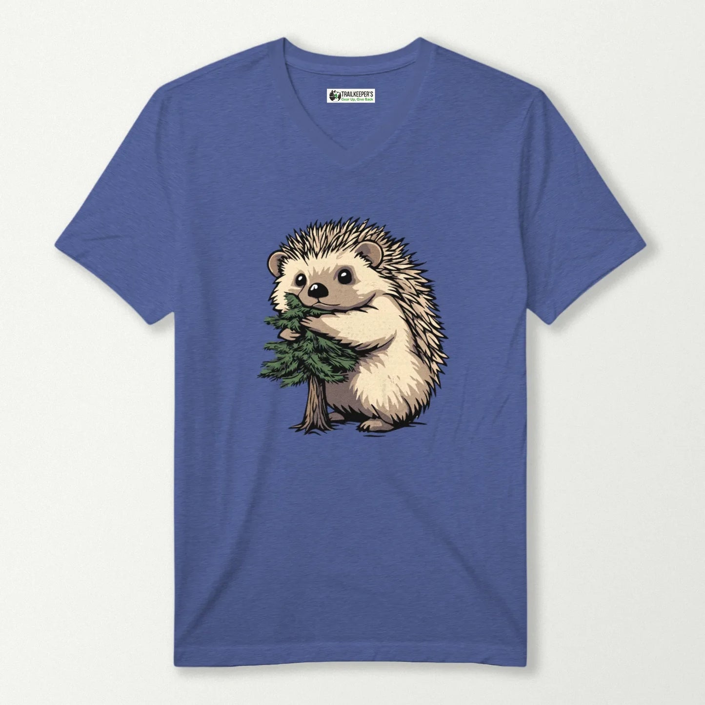 Hedgehog Tree Hugger V-Neck T-Shirt
