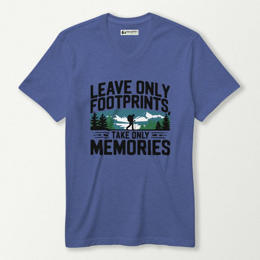 Leave Only Footprints, Take Only Memories V-Neck T-Shirt
